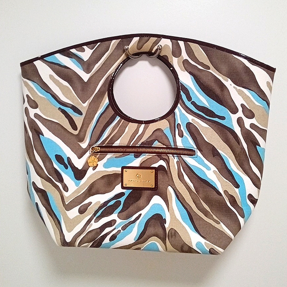 Trina Turk Round Handle Canvas Print Large Bag